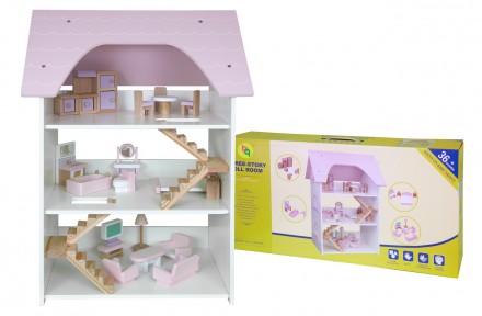 Кукольный домик с мебелью Babygarden FRIENDLY HOUSE 