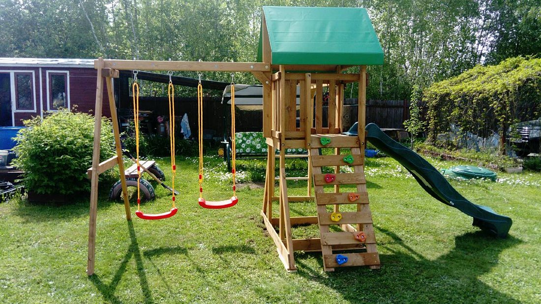 Деревянная игровая площадка для дачи Babygarden с рукоходом фото