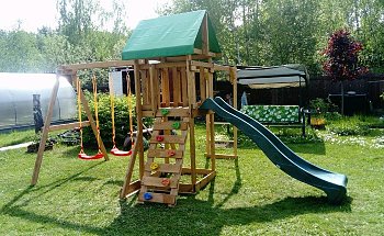 Деревянная игровая площадка для дачи Babygarden с рукоходом фото