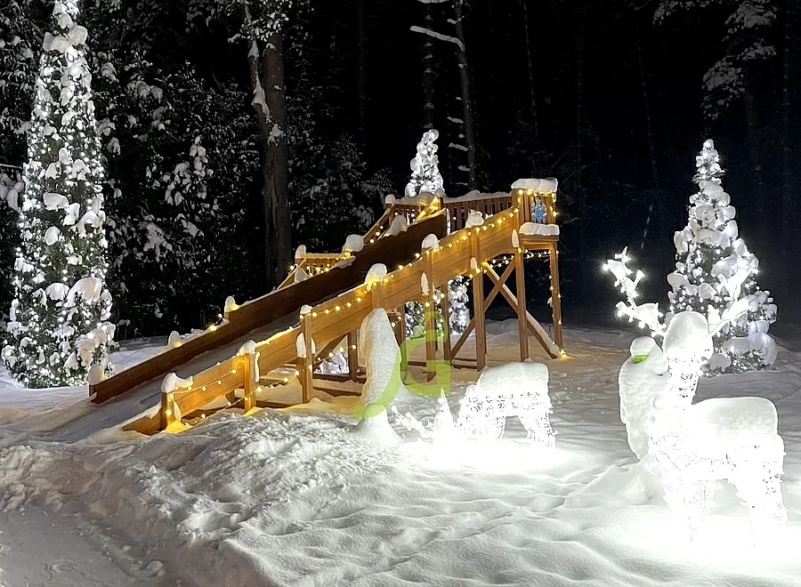 Деревянная снежная горка для детей и взрослых