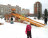 Горка для тюбингов Snow Fox IgraGrad, 12 и 4 метра с двумя скатами и двумя лестницами без покрытия   
