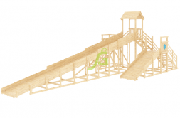 Горка для тюбингов Snow Fox IgraGrad, 12 и 4 метра с двумя скатами и двумя лестницами без покрытия  