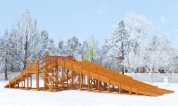 Деревянная зимняя горка Snow Fox, 10 метров 4 ската