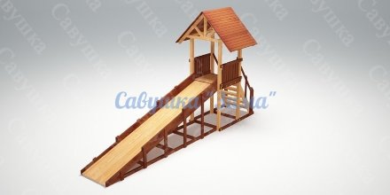 Зимняя деревянная игровая горка Савушка Зима-5 