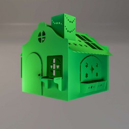 Детский игровой домик из МДФ зеленый