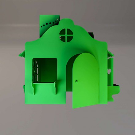 Детский игровой домик из МДФ зеленый 