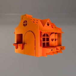 Детский игровой домик из МДФ оранжевый