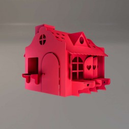 Детский игровой домик из МДФ розовый