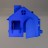 Детский игровой домик из МДФ синий 