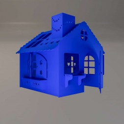 Детский игровой домик из МДФ синий