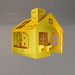 Детский игровой домик из МДФ желтый