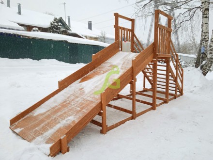 Зимняя деревянная горка IgraGrad SnowFox Start, скат 4 м  