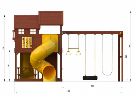 Детская игровая площадка New Sunrise Нью Санрайз с горкой трубой 