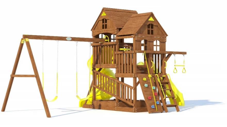 Детская площадка для дачи Панорама с двумя горками MoyDvor, купить в  интернет-магазине ДСКСПОРТ Отзывы Покупателей