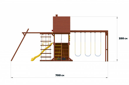 Детский игровой комплекс SUNRISESTAR NS5 с деревянной крышей 