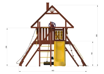 Детская игровая площадка Зарница и рукоход с деревянной крышей 