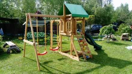 Деревянная игровая площадка для дачи Babygarden с рукоходом 
