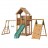 Игровой комплекс для дачи Jungle Palace + Climb Module + рукоход с гимнастическими кольцами Jungle Gum 
