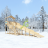 Заливная зимняя горка Snow Fox IgraGrad, скат 10 метров с домиком без покрытия 